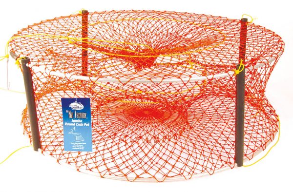 HEAVY DUTY 4 ENTRY CRAB POT WITH TURTLE GUARDS - 1000MM DIAMETER